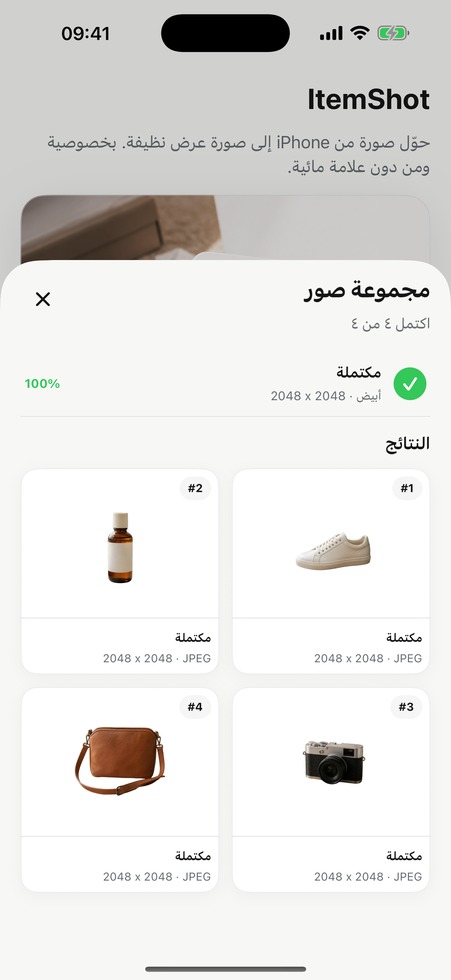 المعالجة المجمّعة — ItemShot