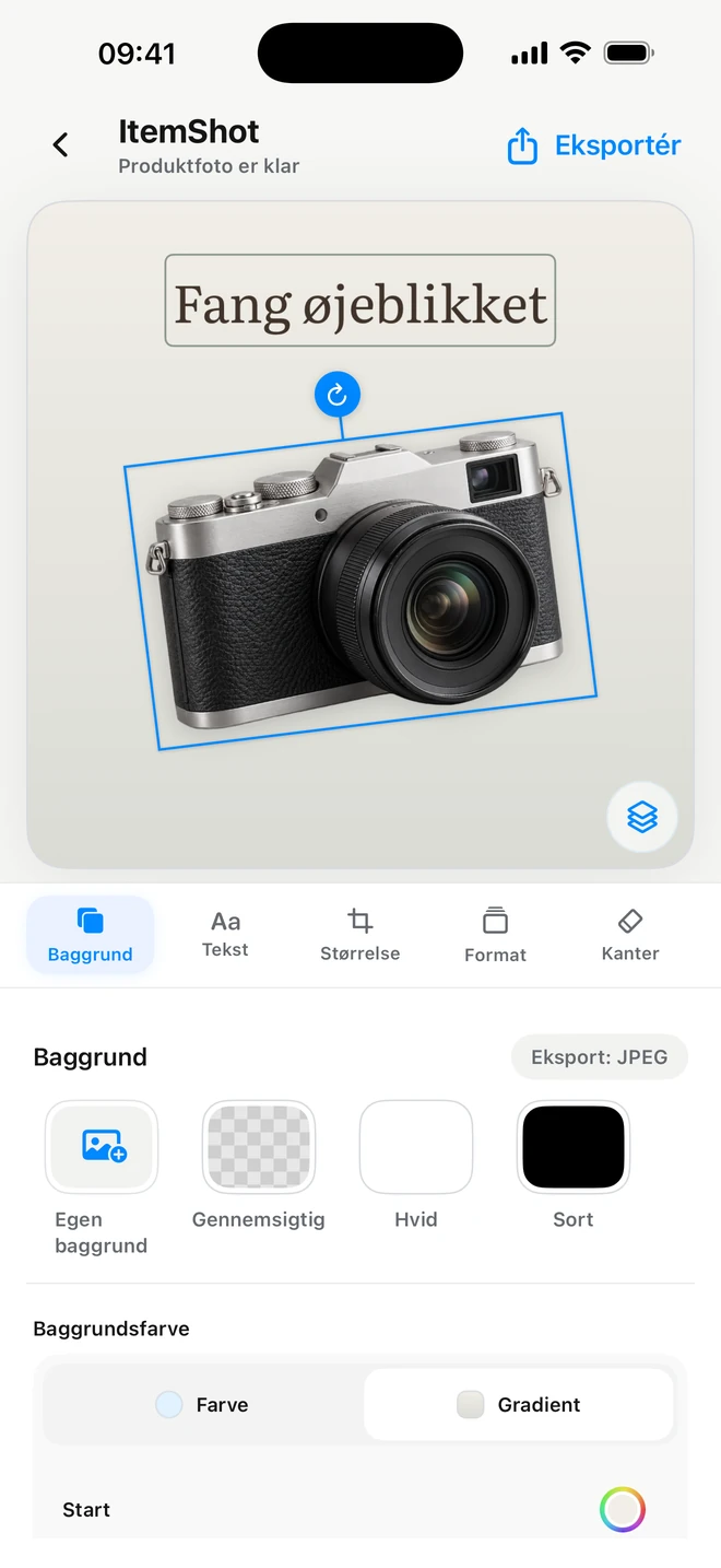 ItemShot på iPhone — Studio