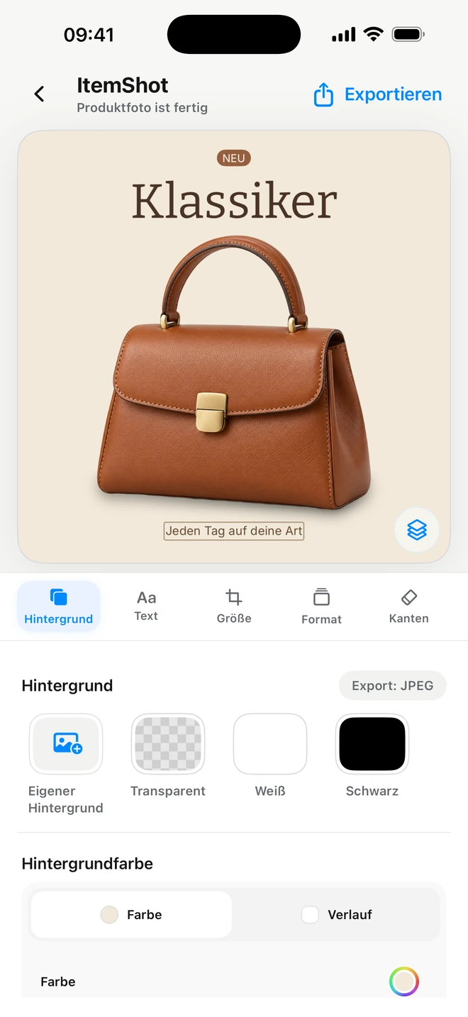 ItemShot auf dem iPhone — Studio