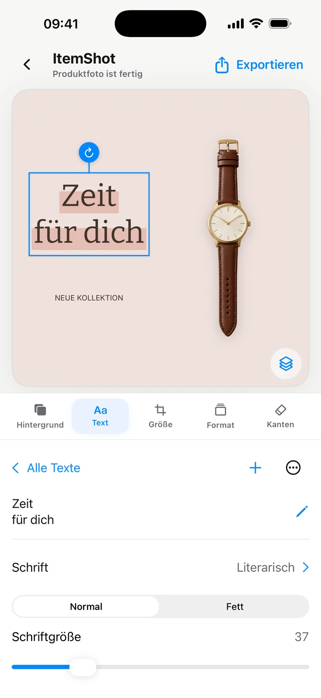 ItemShot auf dem iPhone — Studio