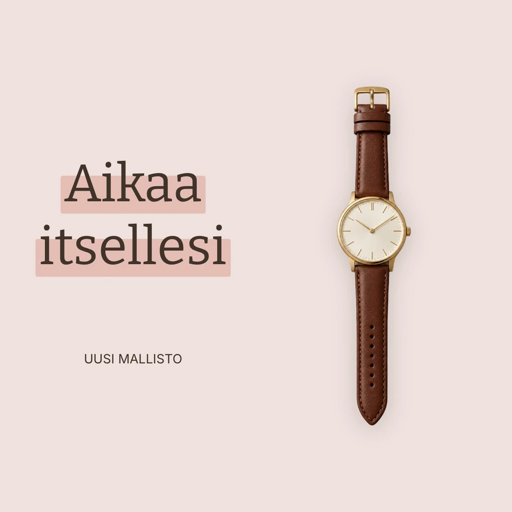 Kellosommitelma typografialla ja yhteensopivalla taustalla