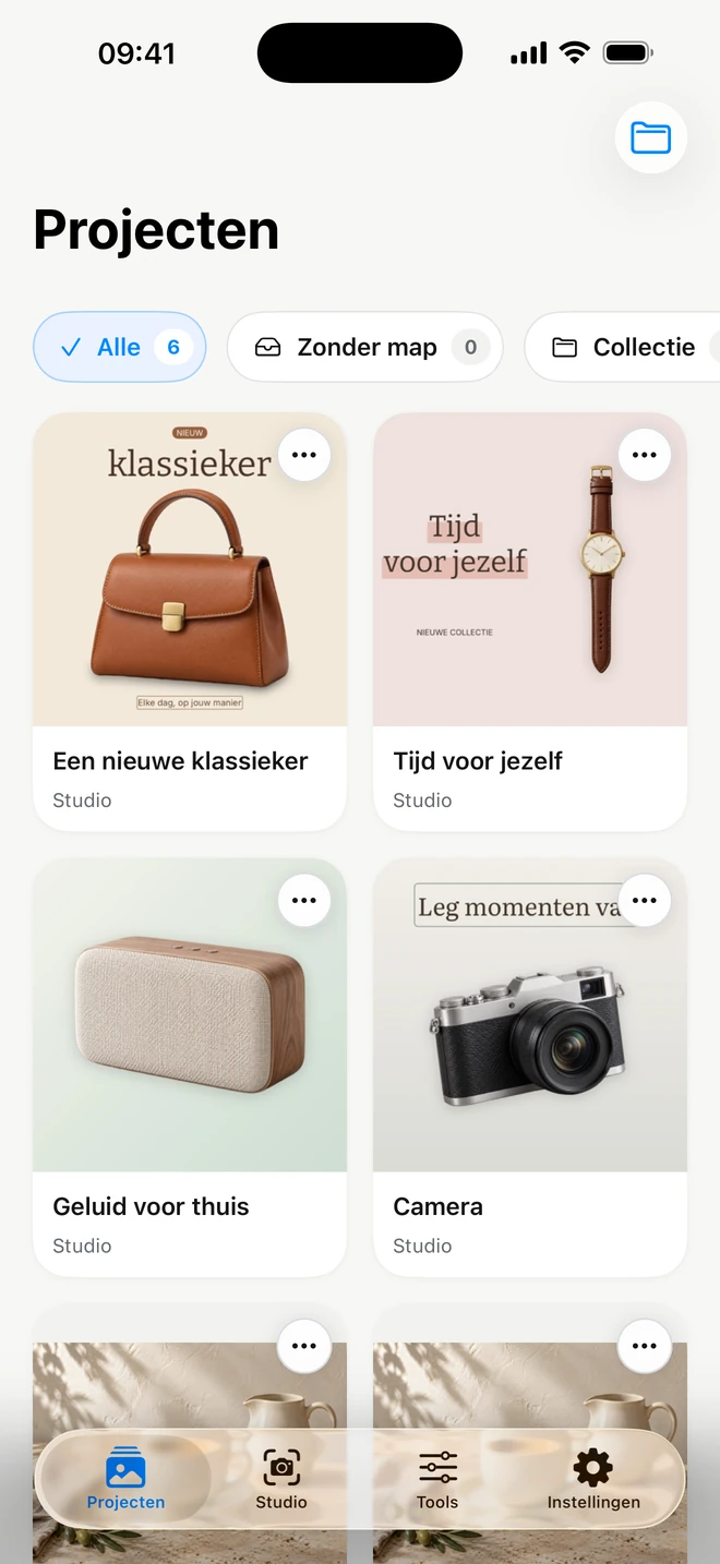 ItemShot op iPhone — Home