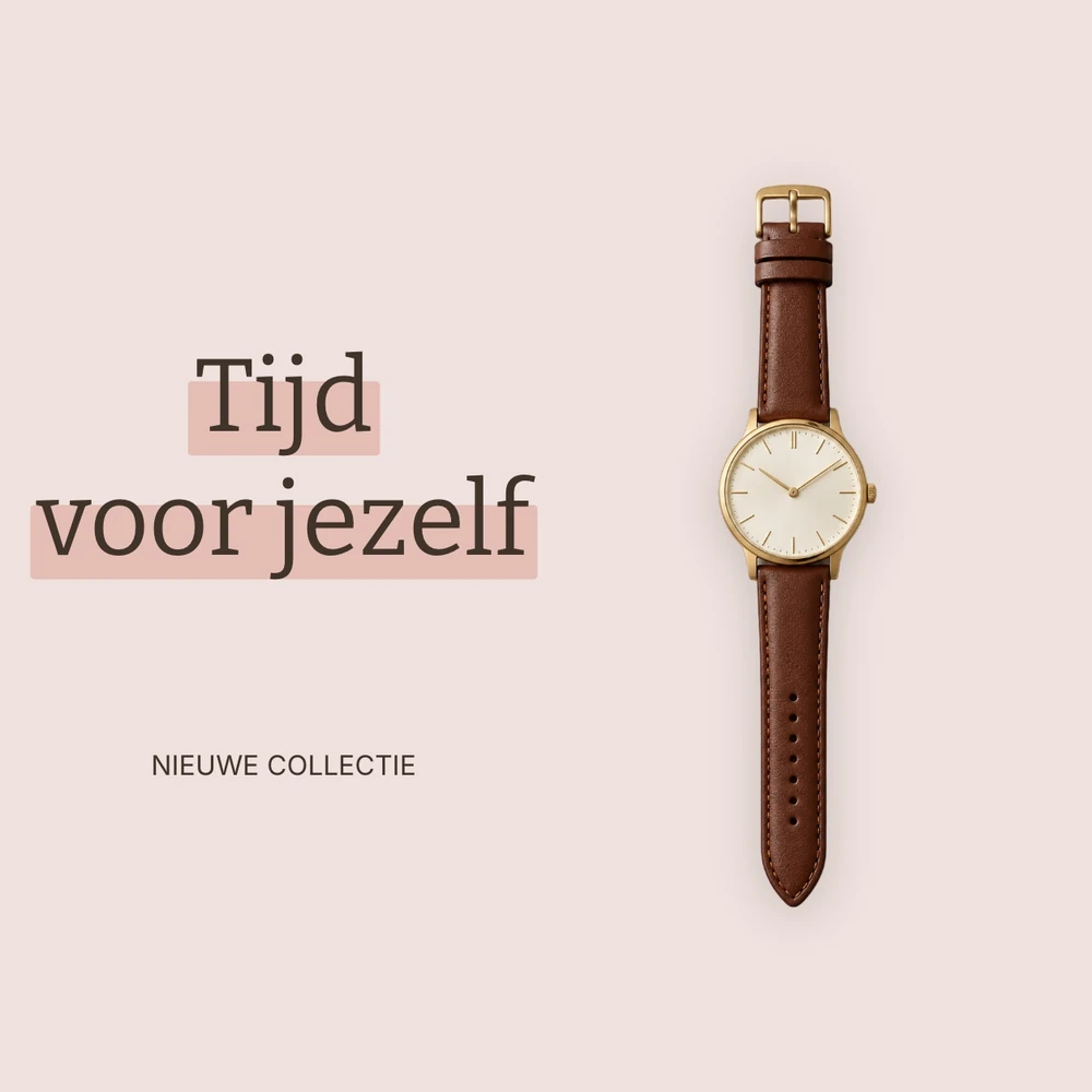 Horlogecompositie met typografie en bijpassende achtergrond