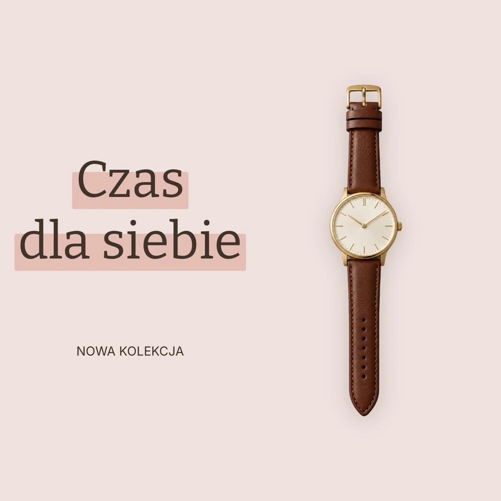 Kompozycja zegarka z typografią i dopasowanym tłem