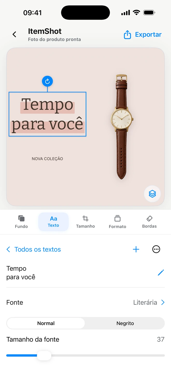 ItemShot no iPhone — Estúdio