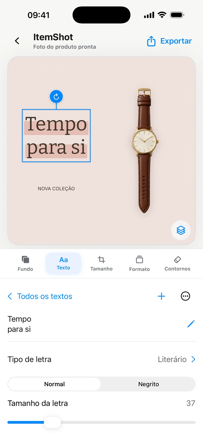 ItemShot no iPhone — Estúdio