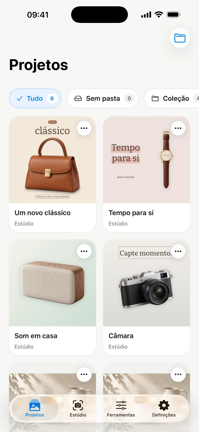 ItemShot no iPhone — Início