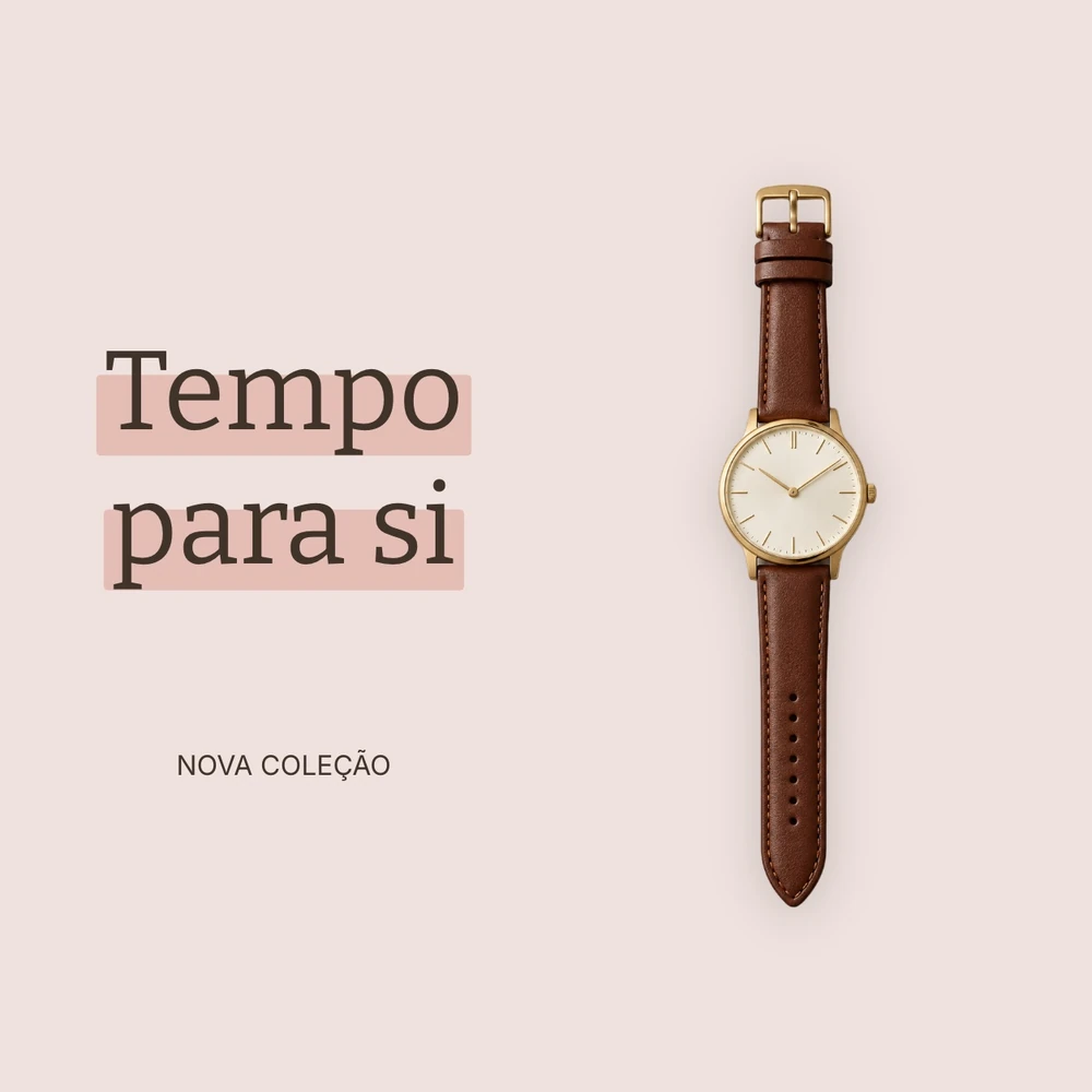 Composição de relógio com tipografia e fundo combinado