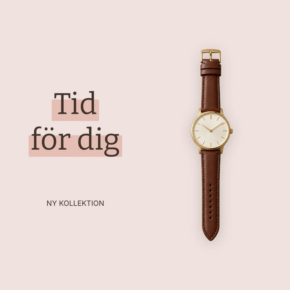 Klockkomposition med typografi och matchande bakgrund